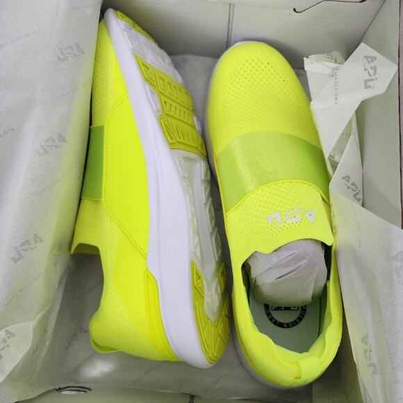 APL TechLoom Bliss Men’s Running Sneakers - Bright Yellow Energy White NEW 11.5 - Picture 7 of 15